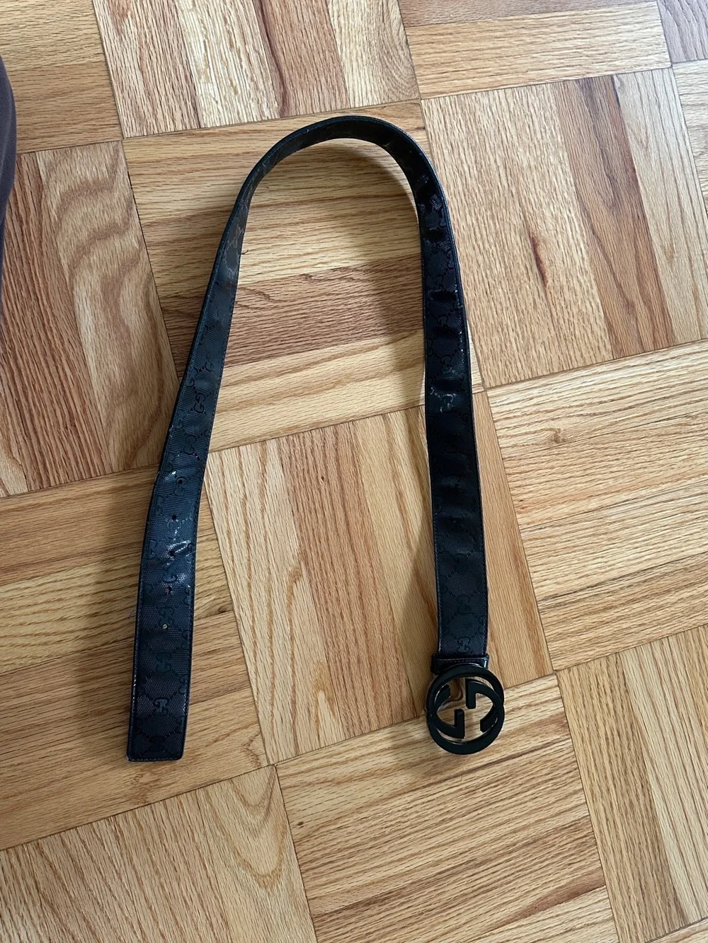 Gucci Black Interlocking G Logo Belt